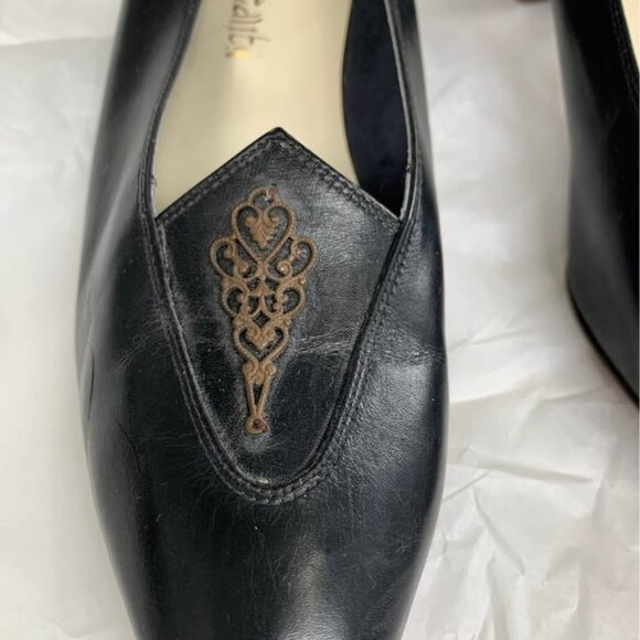 MASERATI Vintage Black Leather Pump - Sz 9 - Picture 4 of 4